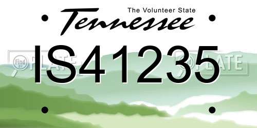 IS41235 Tennessee License Plate