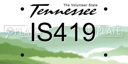 IS419 Tennessee License Plate