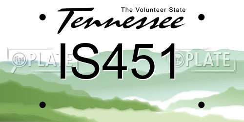 IS451 Tennessee License Plate