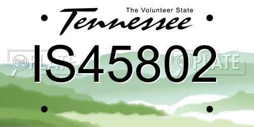 IS45802 Tennessee License Plate