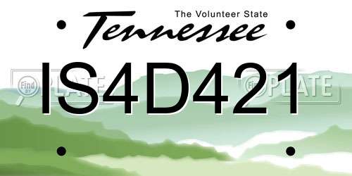 IS4D421 Tennessee License Plate