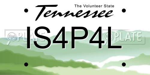 IS4P4L Tennessee License Plate