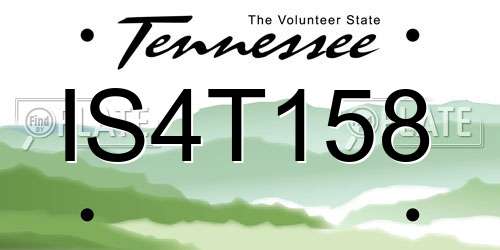IS4T158 Tennessee License Plate