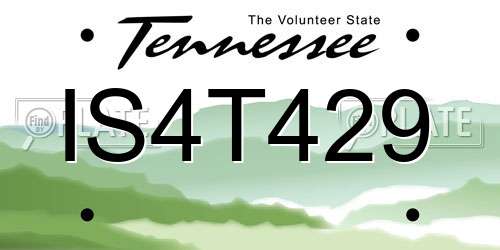 IS4T429 Tennessee License Plate
