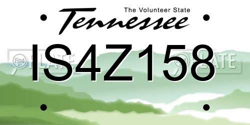 IS4Z158 Tennessee License Plate