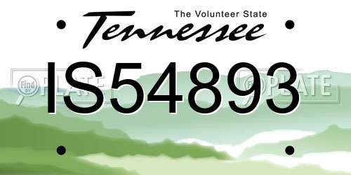 IS54893 Tennessee License Plate