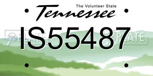 IS55487 Tennessee License Plate