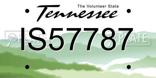 IS57787 Tennessee License Plate