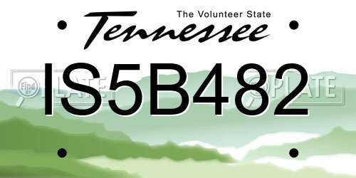 IS5B482 Tennessee License Plate