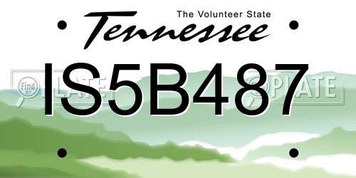 IS5B487 Tennessee License Plate