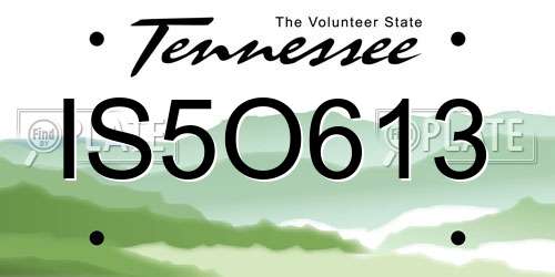 IS5O613 Tennessee License Plate
