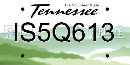 IS5Q613 Tennessee License Plate