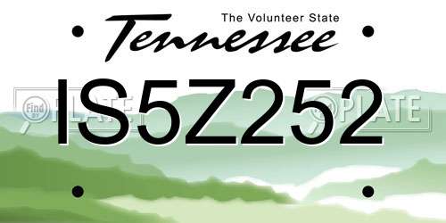 IS5Z252 Tennessee License Plate