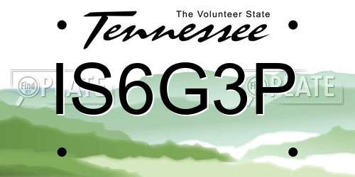 IS6G3P Tennessee License Plate