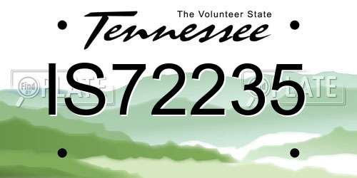 IS72235 Tennessee License Plate
