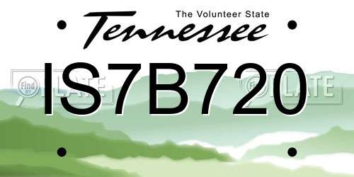IS7B720 Tennessee License Plate