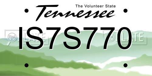 IS7S770 Tennessee License Plate