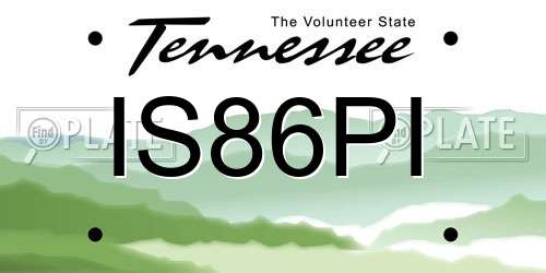IS86PI Tennessee License Plate
