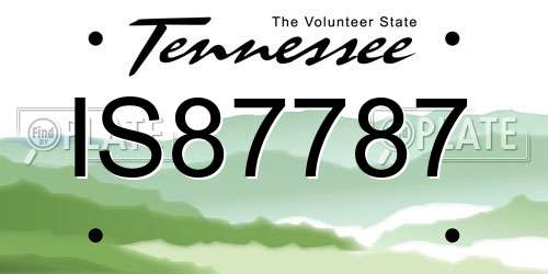 IS87787 Tennessee License Plate