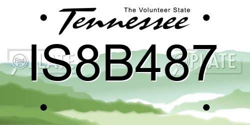 IS8B487 Tennessee License Plate