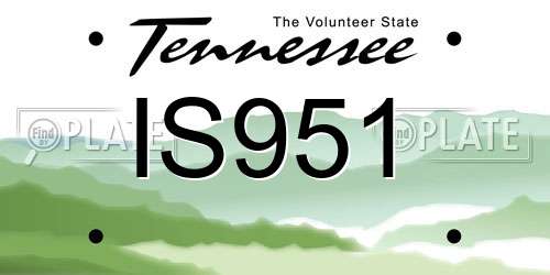 IS951 Tennessee License Plate