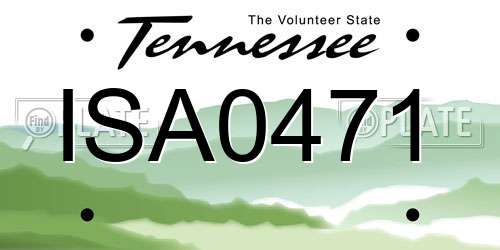 ISA0471 Tennessee License Plate