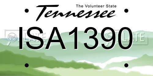 ISA1390 Tennessee License Plate