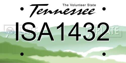ISA1432 Tennessee License Plate