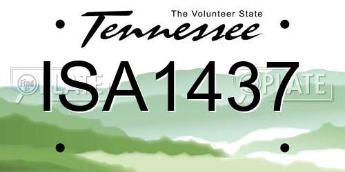 ISA1437 Tennessee License Plate