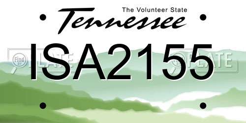 ISA2155 Tennessee License Plate