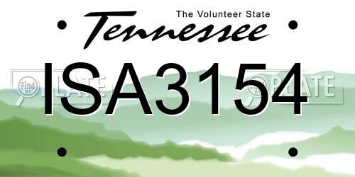 ISA3154 Tennessee License Plate