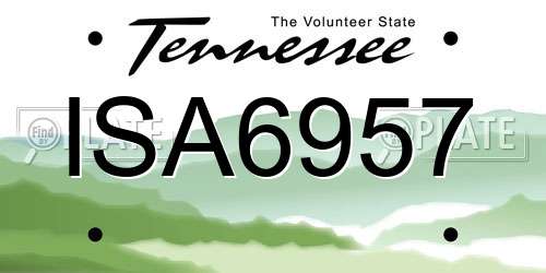 ISA6957 Tennessee License Plate