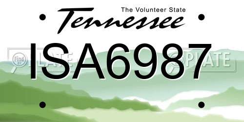 ISA6987 Tennessee License Plate