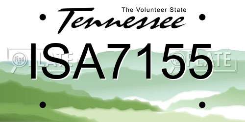 ISA7155 Tennessee License Plate