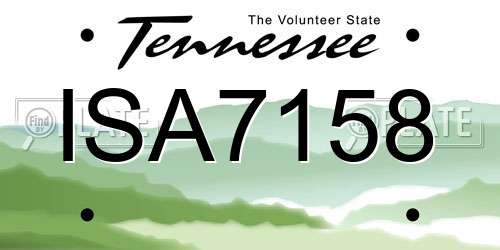 ISA7158 Tennessee License Plate