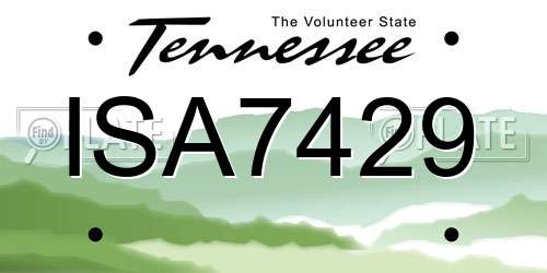 ISA7429 Tennessee License Plate