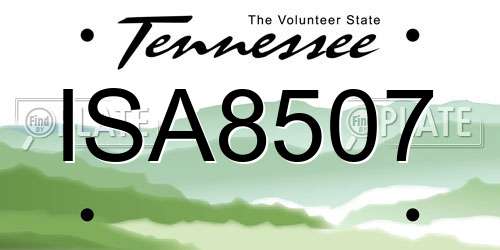 ISA8507 Tennessee License Plate