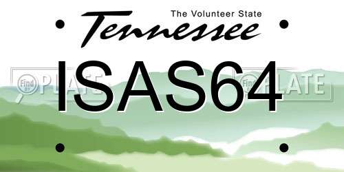 ISAS64 Tennessee License Plate