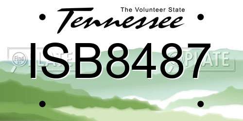 ISB8487 Tennessee License Plate