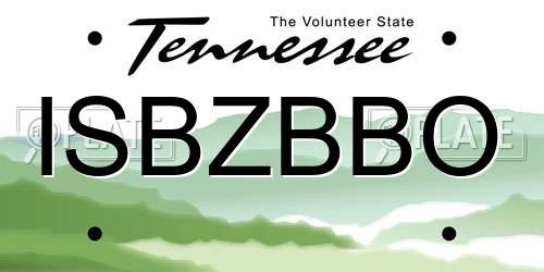 ISBZBBO Tennessee License Plate