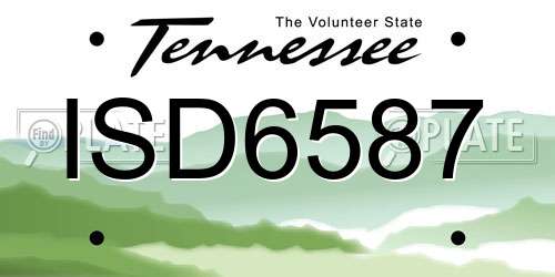 ISD6587 Tennessee License Plate