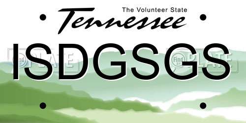 ISDGSGS Tennessee License Plate