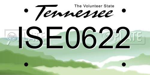 ISE0622 Tennessee License Plate
