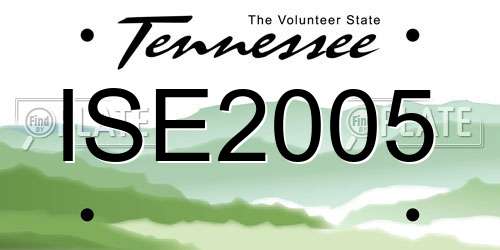 ISE2005 Tennessee License Plate