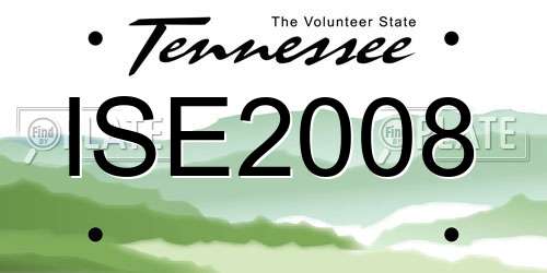 ISE2008 Tennessee License Plate