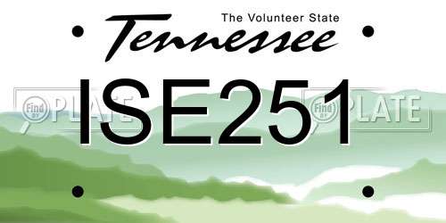 ISE251 Tennessee License Plate