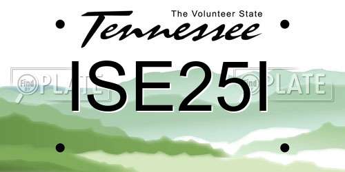 ISE25I Tennessee License Plate