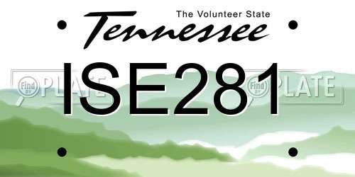 ISE281 Tennessee License Plate