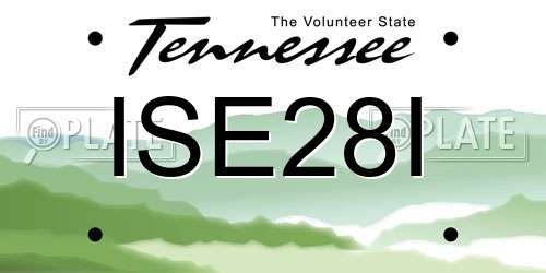 ISE28I Tennessee License Plate