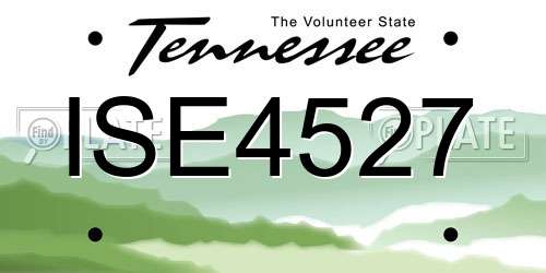 ISE4527 Tennessee License Plate